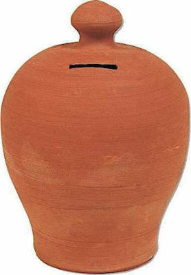 Ceramart Χειροποίητος Money Box Ceramic Orange 15x15x19cm