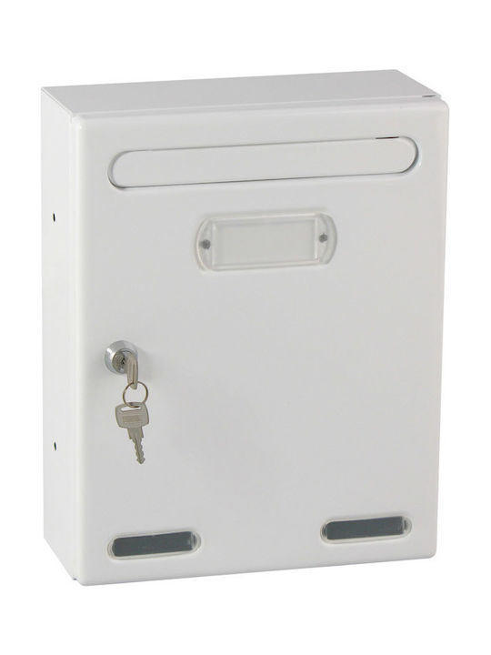 ERGOhome Personal Außenbereich Briefkasten Metallisch in Weiß Farbe 24x8x30cm