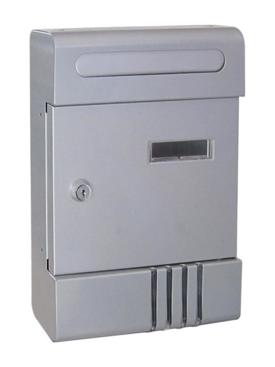 ERGOhome City I Außenbereich Briefkasten Metallisch in Silber Farbe 20.5x6.5x29cm