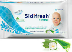 Sidiline Natural Baby Wipes with Aloe Vera 70pcs