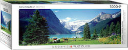 Puzzle Panoramic Lacul Louise Munții Stâncoși Canadieni 2D 1000 Piese