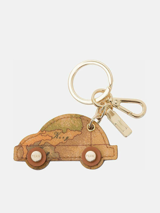 Alviero Martini 1a Classe Keychain Wooden Tabac Brown