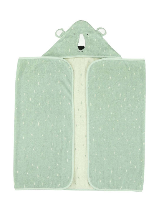 Trixie Baby Bath Towel Hooded Mr Polar Green 75x75cm