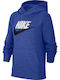 Nike Fleece Παιδικό Φούτερ με Κουκούλα και Τσέπες Μπλε Sportswear Club