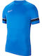 Nike Academy Herren Sport T-Shirt Kurzarm Dri-Fit Blau