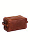 Toiletry Bag Stacey in Tabac Brown color 29cm
