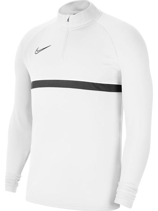 Nike Academy Soccer Drill Ανδρική Μπλούζα Dri-Fit με Φερμουάρ Μακρυμάνικη Λευκή