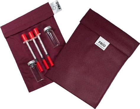 Frio Large Wallet Medical Bag for Diabetic Kits Burgundy