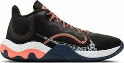 Nike Renew Elevate Ψηλά Μπασκετικά Παπούτσια Black / Thunder Blue / Bright Mango