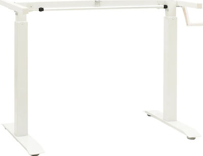 vidaXL Folding Furniture Frame with Manual Height Adjustment made of Metal Suitable for Office in White Color 160x60x113cm