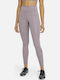 Dri-Fit Swoosh Running Γυναικείο Cropped Κολάν Ψηλόμεσο Μωβ