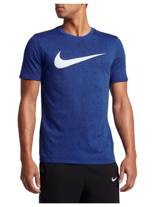 Nike Core Αθλητικό Ανδρικό T-shirt Dri-Fit Blue Royal με Λογότυπο