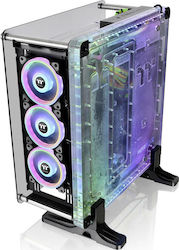 Thermaltake DistroCase 350P Jocuri Turnul Midi Cutie de calculator cu fereastră laterală și iluminare RGB Negru