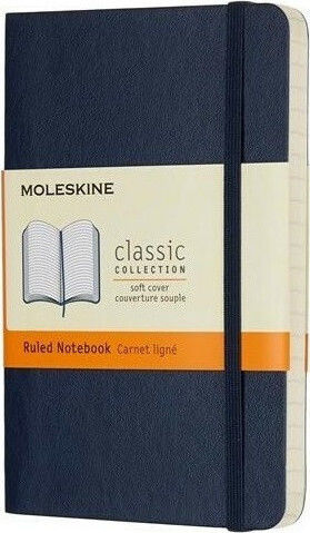 Moleskine Classic Collection Σημειωματάριο 200 Φύλλων Ριγέ με Σκληρό Εξώφυλλο και Λάστιχο Μπλε