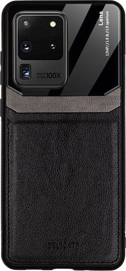 Bodycell Plexiglass Back Cover Piele artificială Negru (Galaxy S20 Ultra)