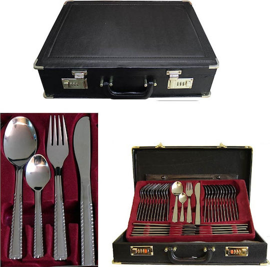Set De Tacâmuri Din Oțel Inoxidabil Argintiu 72 Bucăți Cu Set De Tacâmuri