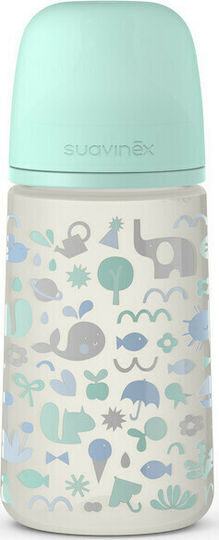 Suavinex Plastic Baby Bottle Memories Anti-Colic with Silicone Nipple for 3-6 months Blue Blue 270ml