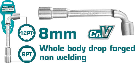 Total Cheie tubulară unghiulară 8mm Cheie cu racorduri Cheie pentru țevi