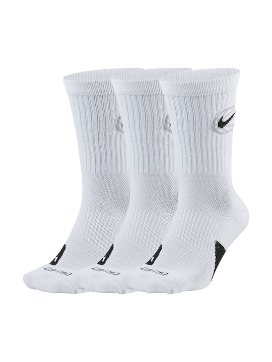 Nike Everyday Μπασκετικές Κάλτσες Λευκές 3 Ζεύγη