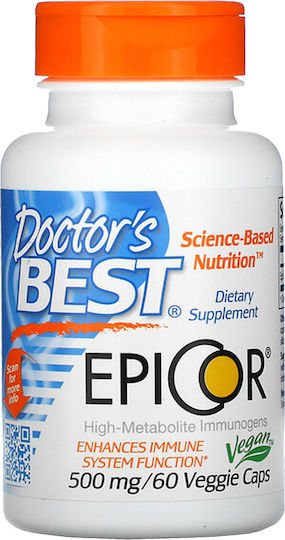 Doctor's Best Epicor 500мг Добавка за Подсилване на Имунната Система 60 вегетариански капсули