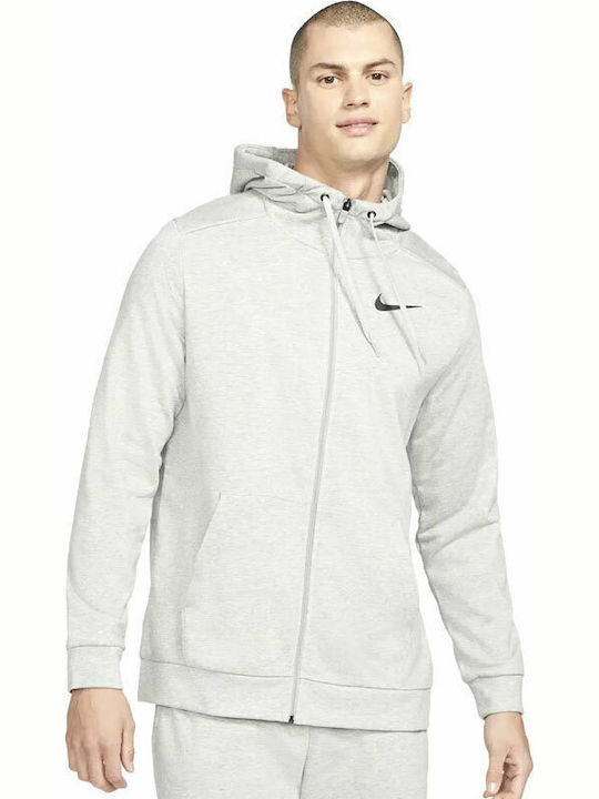 Nike Dri-Fit Ζακέτα με Κουκούλα Γκρι