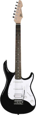 Peavey Raptor Custom Elektrische Gitarre mit Form Stratocaster und HSS Pickup-Anordnung Custom Black