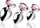 Booty Sparks Booty Sparks Heart Gem Metal Anal Plug Set Πρωκτικές Σφήνες Σετ Ασημί 3τμχ