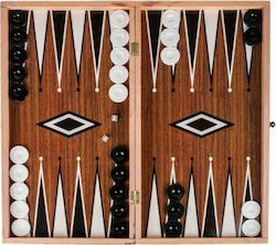 Greek made Handmade Backgammon Wooden with Checkers 47x47cm