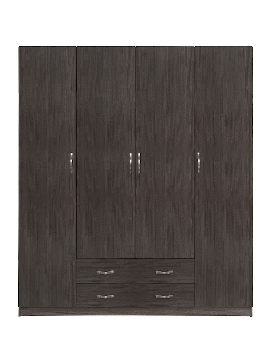 Τετράφυλλη Ντουλάπα Zebrano 200x55.5x180cm