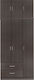 Dreifachtür Kleiderschrank mit Aufsatz Zebrano 90x42x241cm