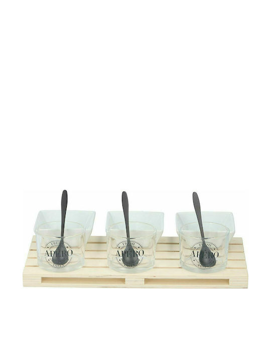 Alpina Appliances Glass Dessert Tower Stand 3 Slots with Base Transparent P15xL30xH2cm 10 Pieces