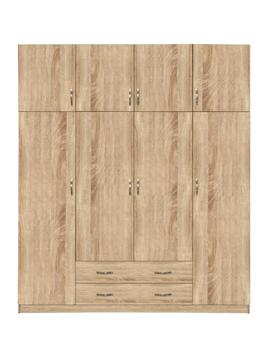 Vier Türen Kleiderschrank mit Aufsatz 200x55.5x...