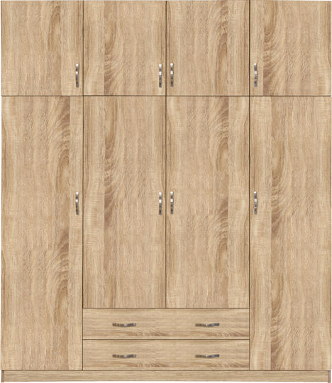 Vier Türen Kleiderschrank mit Aufsatz 200x55.5x240cm