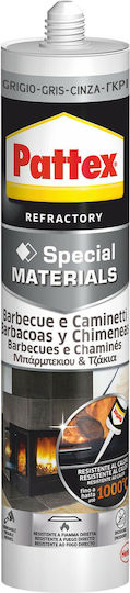 Pattex Special Materials Barbeque Σφραγιστική Σιλικόνη Υψηλής Θερμοκρασίας Γκρι 500gr