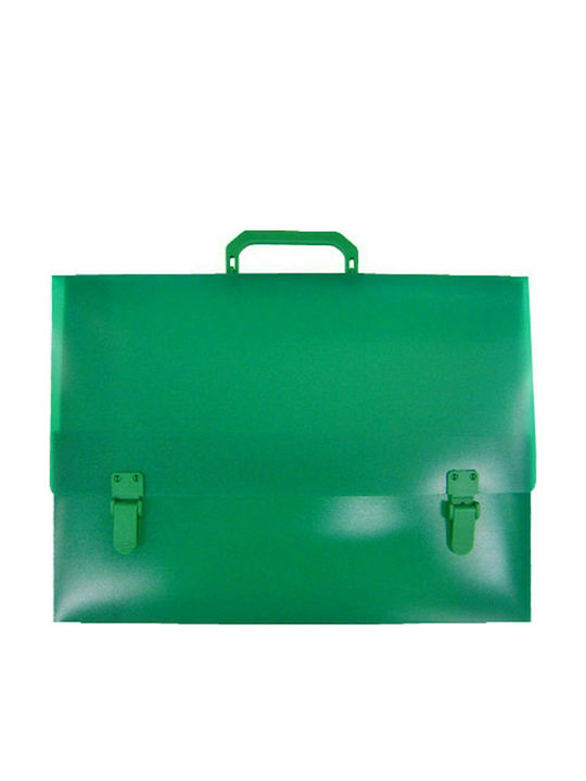 F-Plast Geantă de Desen din Plastic cu cataramă și Mâner 40x5x30cm Verde