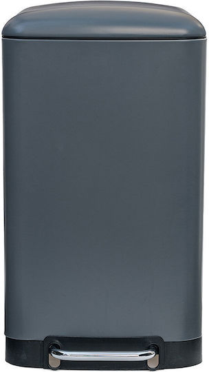 Estia Κάδος Soft Close Απορριμμάτων Μεταλλικός με Πεντάλ Grey Matte 30lt