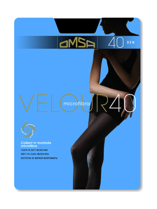 Omsa Velour Women's Pantyhose 40 Den Marrone