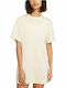 Sportswear Essential Summer Mini Athletic T-Shirt Short Sleeve Beige Dress