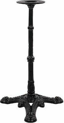 Freebox Table Stand made of Cast Iron Black Velvet-Black Metal 43x43x70cm