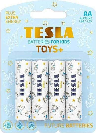 Tesla Batteries Toys+ Blue Baterii Alcaline AA 1.5V 4buc
