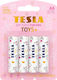 Tesla Batteries 4 Pack Alkaline Batteries AA Toys+ Pink 1.5V