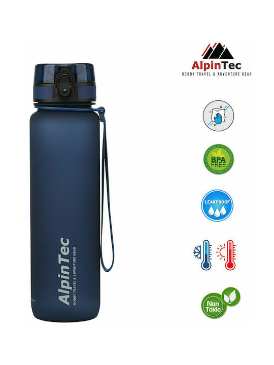 Alpin Q-1000 Water Bottle Plastic 1000ml Blue Dark Blue