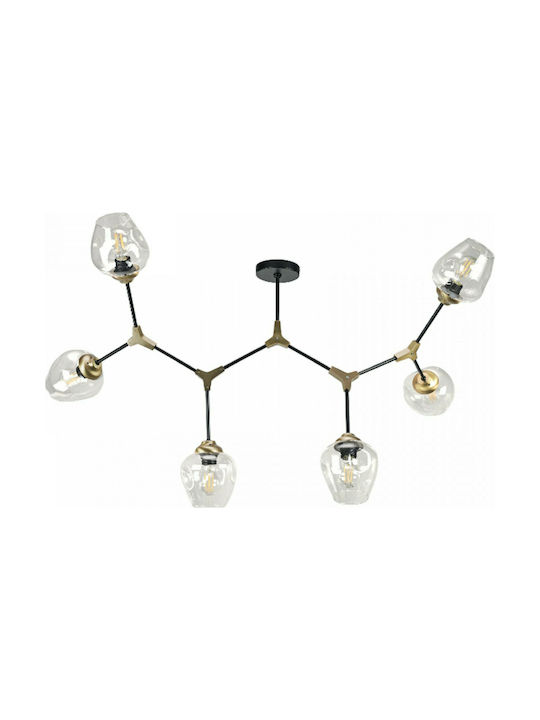 Inlight 6129-6 Deckenleuchte 140cm Gold mit Fas...