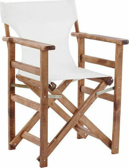 Director's Chair Wooden Walnut With Ecru Cloth 57x54x88.5cm