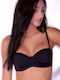 Strapless Bikini Top C Cup With Padding Black