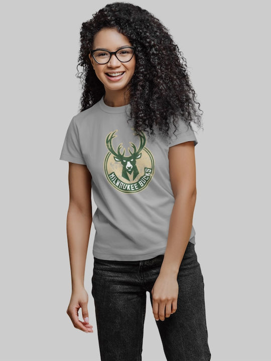 Milwaukee Bucks W T-Shirt (Replica) - GREY MELANGE