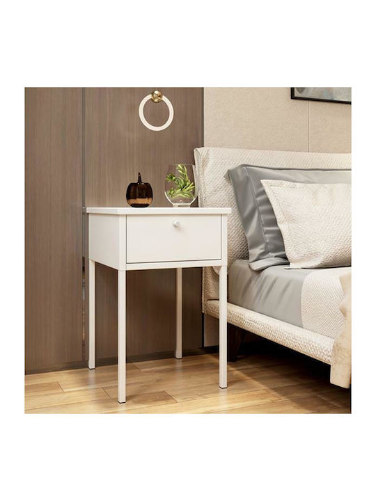 Nachttisch Metall White 40x40x60cm