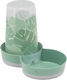 Pet Camelot Automatic Plastic Bowl with Container Food & Water for Dog & Cat with Base 1.5lt in Green Color