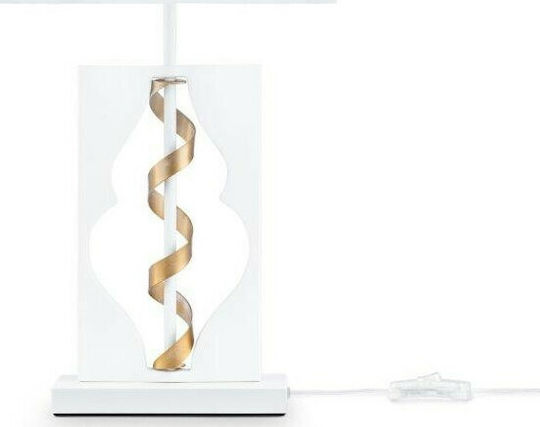 Maytoni Intreccio Metal Table Lamp with White Shade and Base