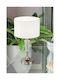 Maytoni Alicante Glass Table Lamp for Socket E14 with White Shade and Transparent Base